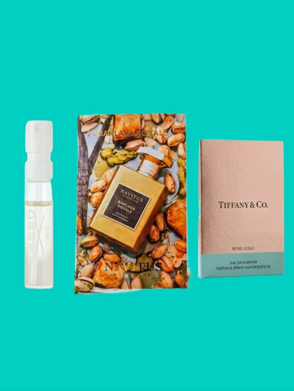 Creed, Navitus, Tiffany Lot Samples